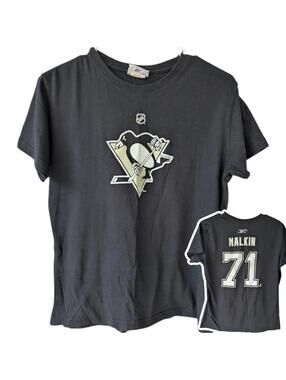 Vintage Y2K Reebok Evgeni Malkin Shirt YXL Pittsburgh Penguins Hockey Tee 19x23